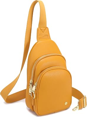 INICAT Small Crossbody Sling Bags Faux Leather Fanny Packs Purses for Women Everyday & TravelYellow | Women