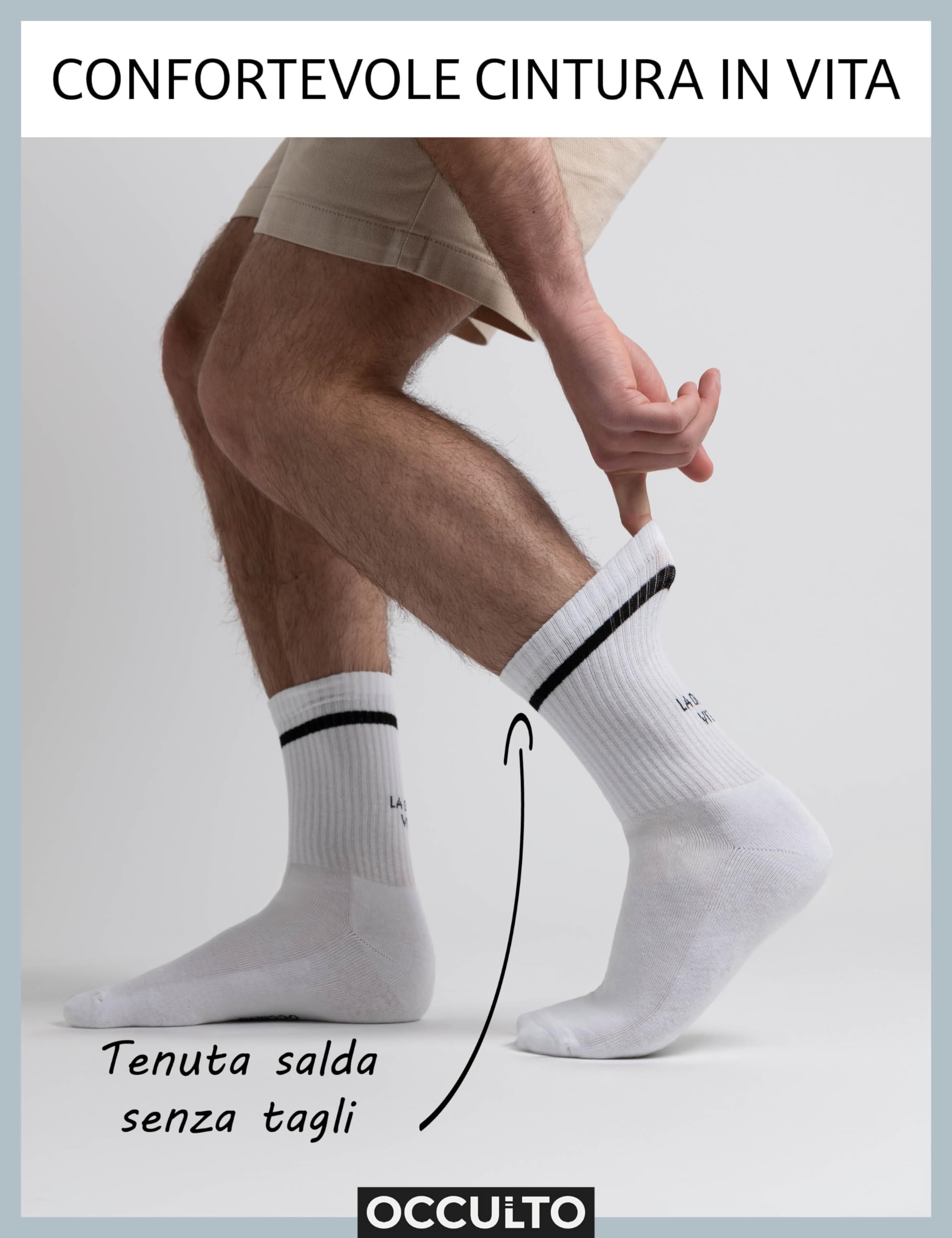 Occulto Calzini Sportivi Donna & Uomo Pacco da 3 (modello: Leo)