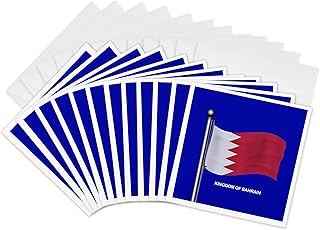 3dRose Greeting Cards - The waving flag of the Middle East country of the Kingdom of Bahrain - 12 Pack - Flags and Maps