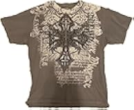 Men's Y2K Vintage T-Shirt Gothic Cross Graphic Print T-Shirt Round Neck Short Sleeve Tops