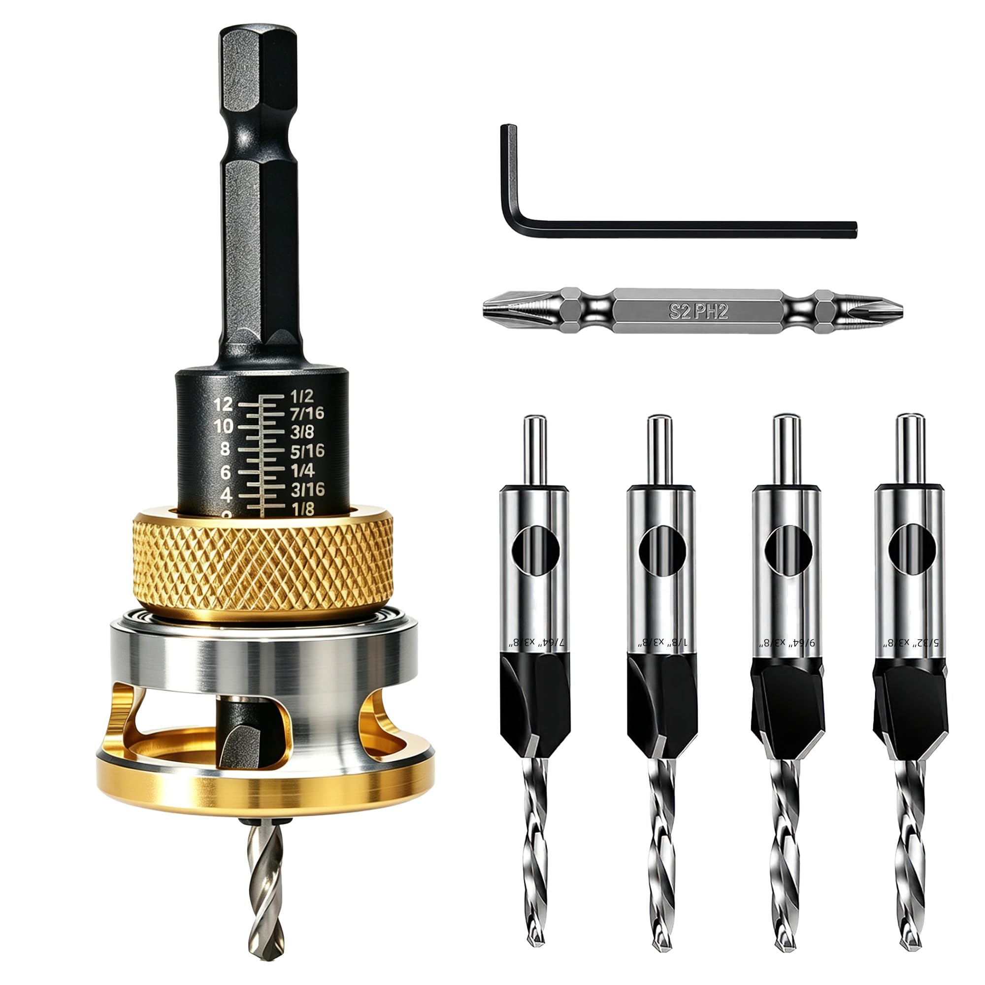Burmong Countersink Drill Bit Set - 4 Piece -1
