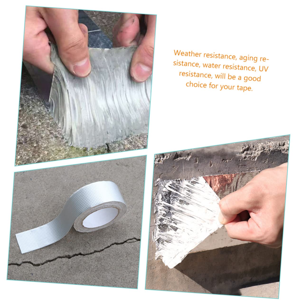 Cinta de Butilo de Aluminio para Reparar Fugas en Techos, Sellado Resistente al Agua, 2 Piezas, Plata, para Mantenimiento
