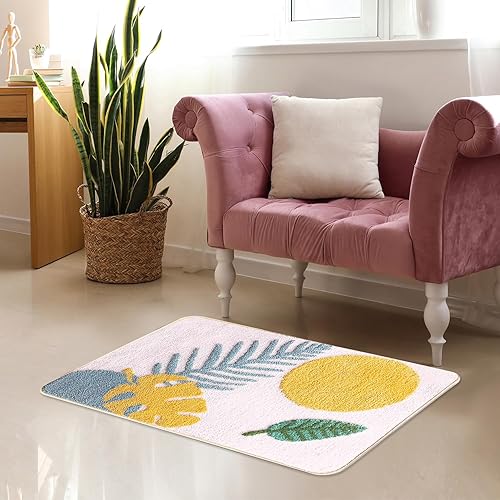 Miniatura 8 de Hi Space Alfombra de baño de 31.5 x 19.7 pulgadas, antideslizante, lavable a máquina, suave, absorbente, bonita, alfombra de baño de felpa para