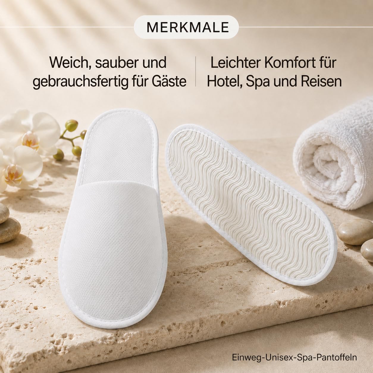 6 Paar Einweg-Hausschuhe für Gäste – Weich, Hygienisch & Umweltfreundlich