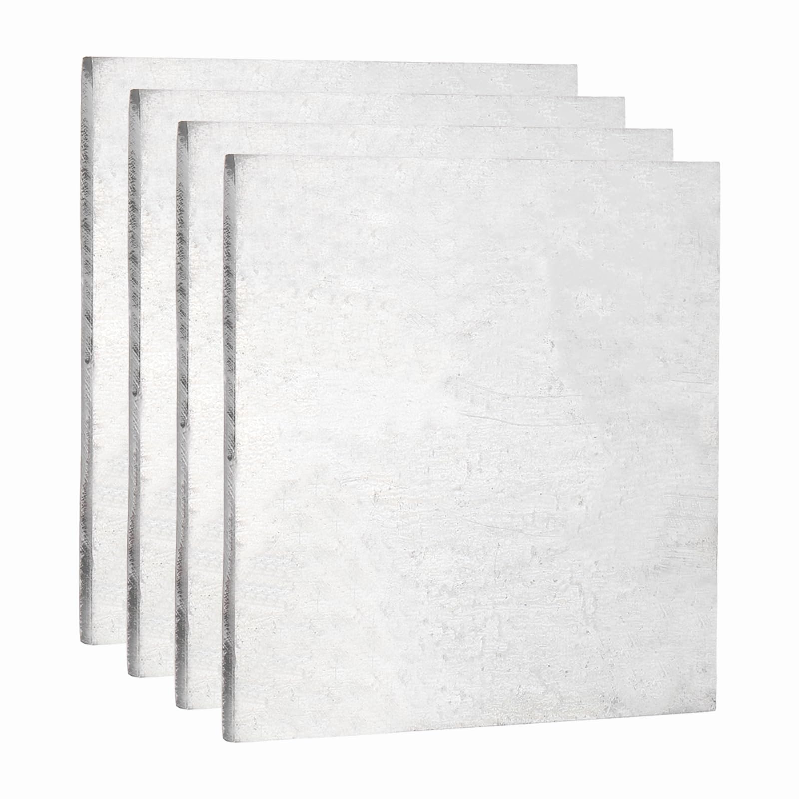 QUARKZMAN 4 Pcs Tôles D'Acier Laminées À Chaud 5/32", 2" x 2" Plaque Métallique De Base Pour Supports Structurels Panneaux De Construction Usage Industriel Fabrication De Machines, Argent