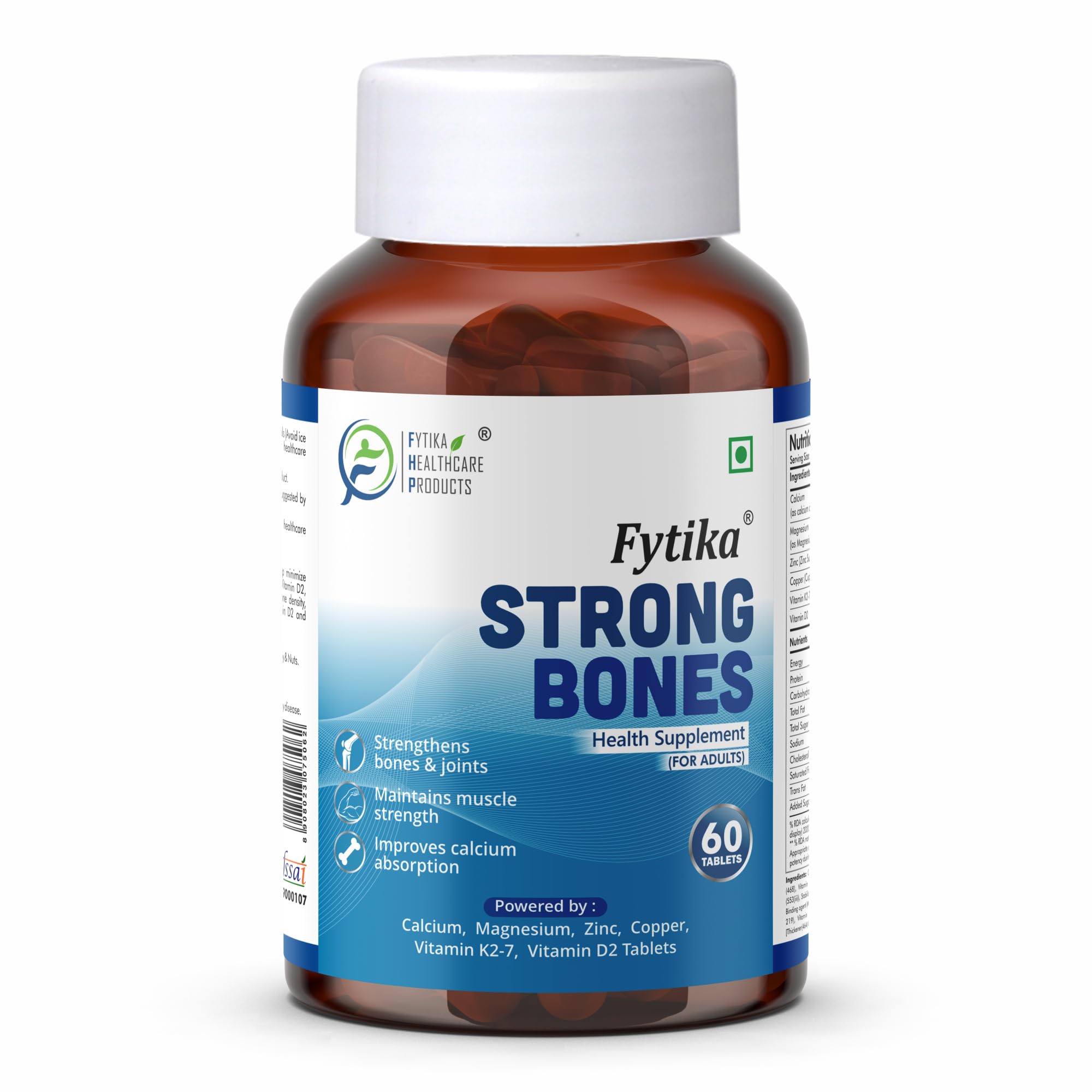 FYTIKA HEALTHCARE PRODUCTS Strong Bones Tablet|Calcium 1000Mg+Vitamin D3 400Iu Supplement With Magnesium,Zinc,Coper&Vitamin K2 For Complete Bone,Joint&Muscle Health-Women And Men(Pack Of 1) (B0BSDRHB7J) Amazon Price History, Amazon Price Tracker