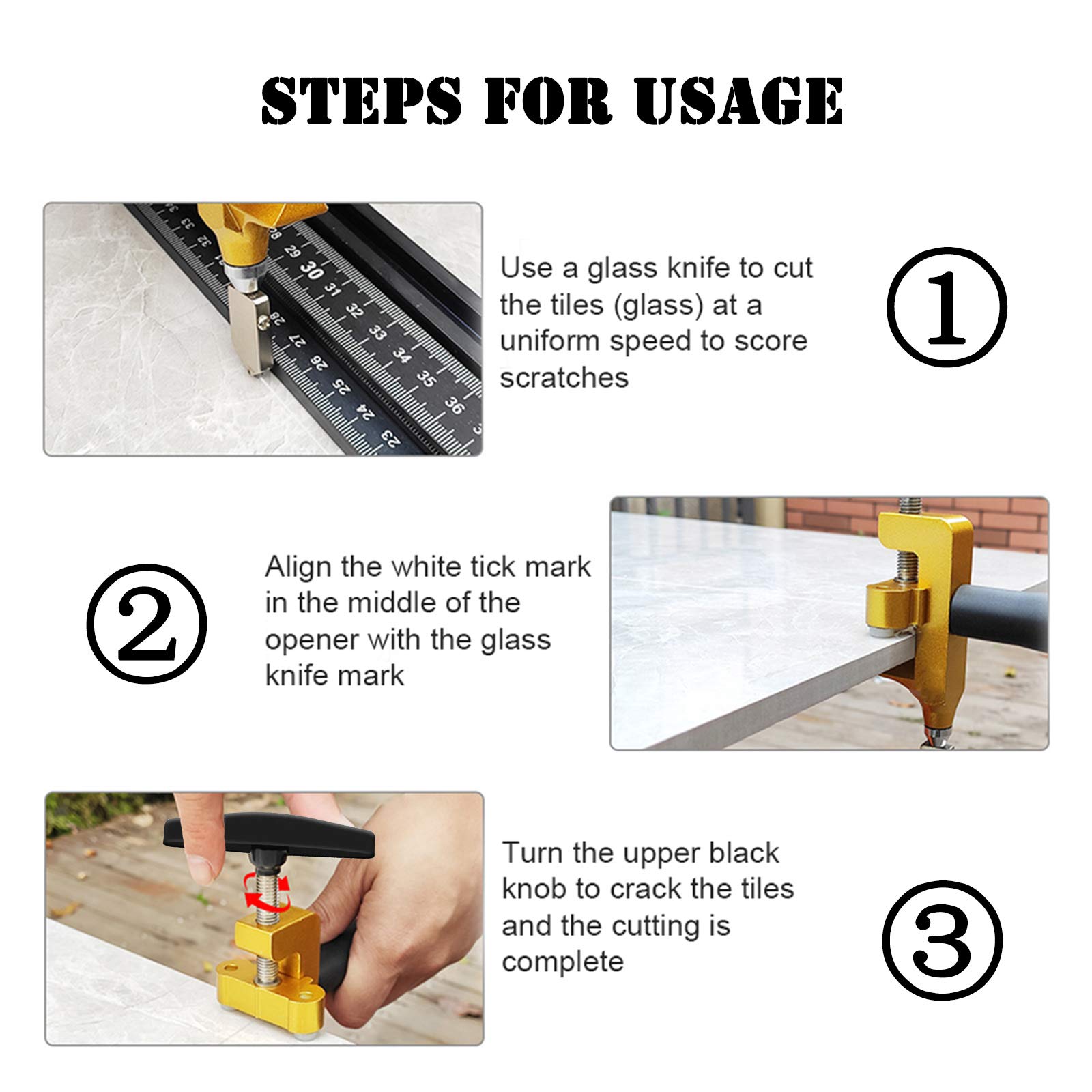 Glass Tile Cutter - 2-in-1 Breaking Pliers -5