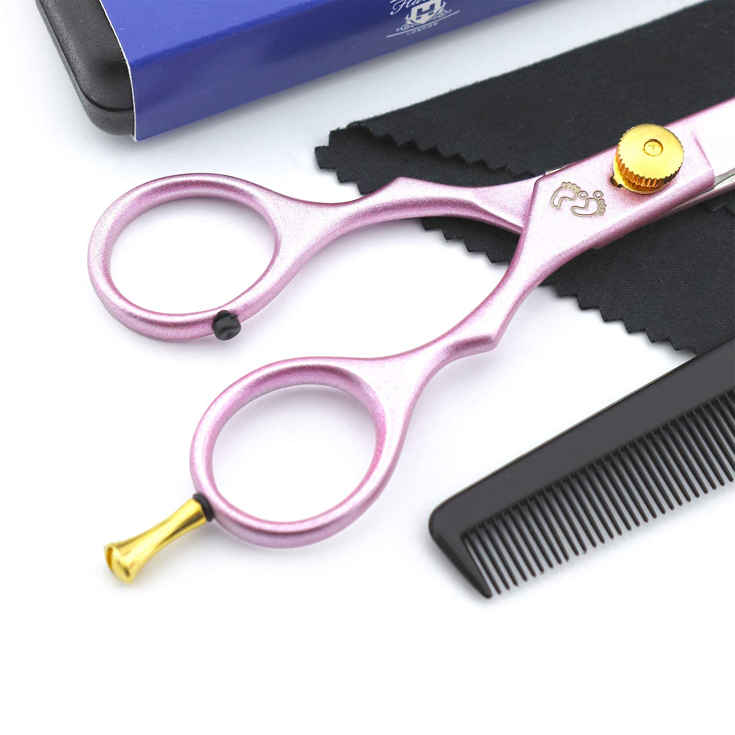 Haryali London, 5.5 Inch Hair Cutting Scissors Set, Professional Hairdresser Scissors in Pink with Adjustable Screw - Image 4