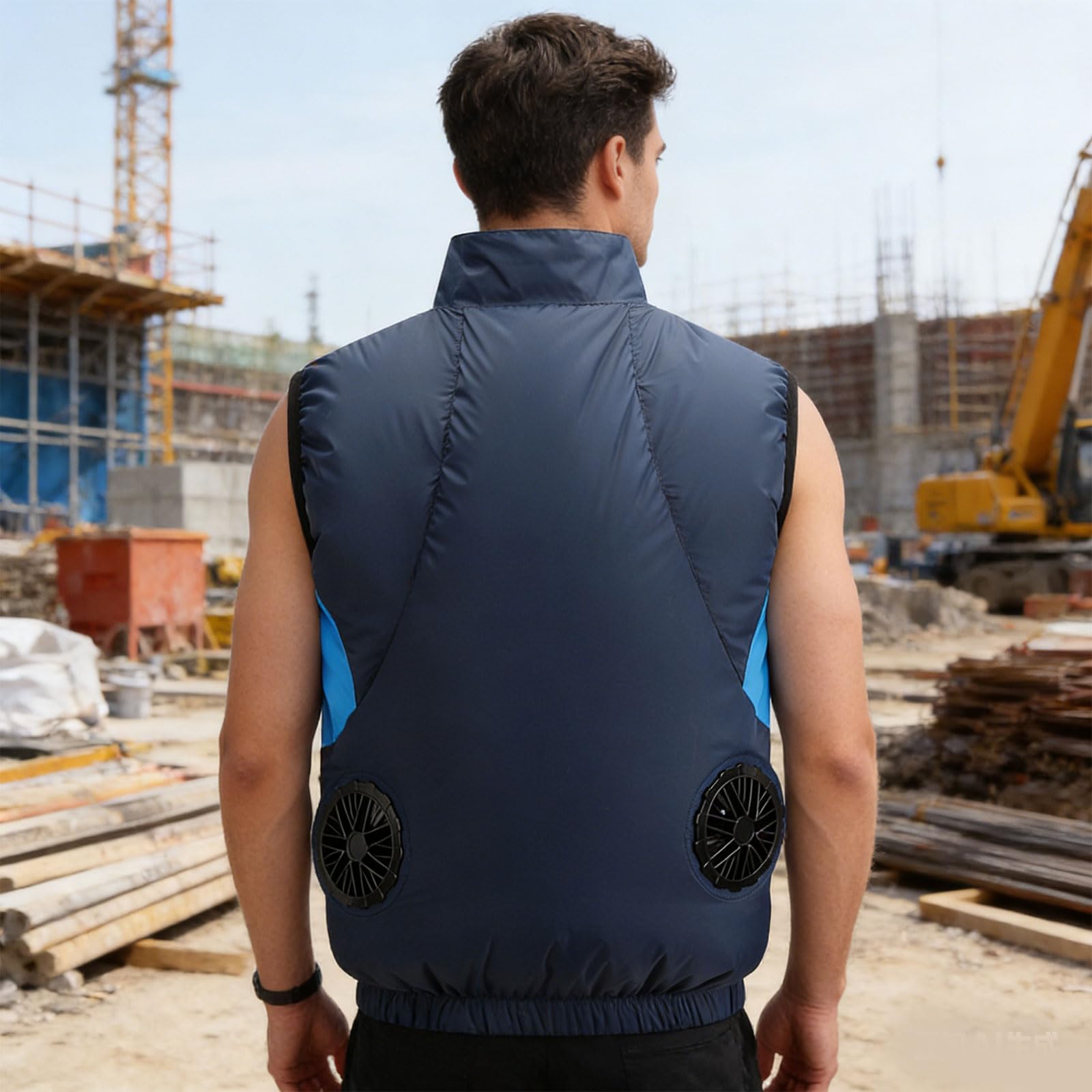 Kühlweste, Jacken mit 2 Ventilatoren, leichte Klimaanlagen, Weste, Eiswesten für Damen und Herren, kühlende Arbeitskleidung, heißes Wetter, Outdoor-Arbeit, Eiswesten