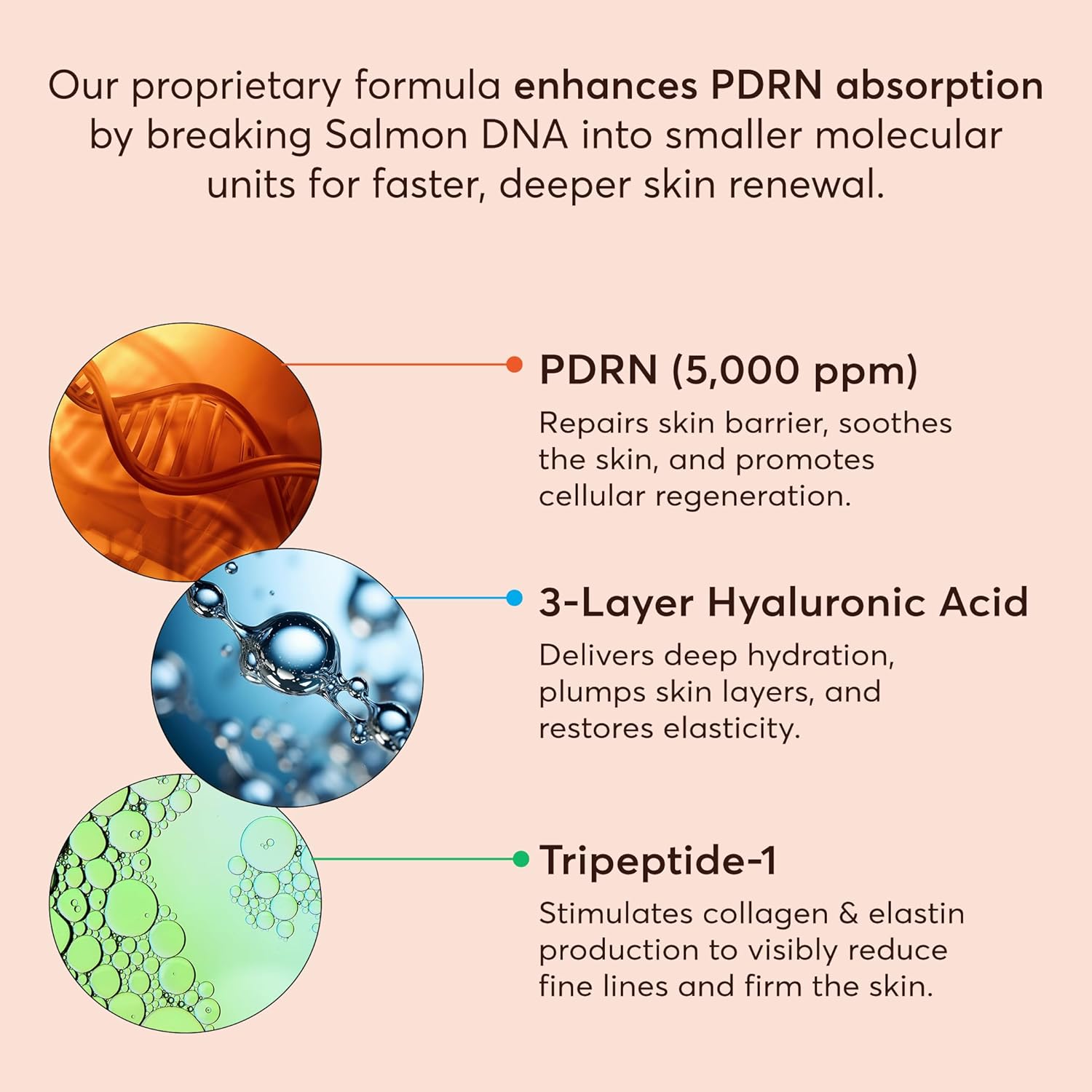 PDRN Salmon DNA Serum – Anti-Aging Face Serum with Hyaluronic Acid, Tripeptide & Vitamins (10,000ppm) – Hydrating Facial Serum for Blemishes, Collagen Boost & Fine Lines – Korean Skincare – 1 Fl Oz
