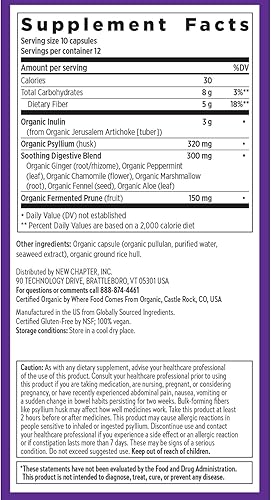 Miniatura 6 de New Chapter Suplemento multifibra All-Flora con inulina prebiótica clínicamente estudiada + cáscara de psyllium para la digestión y la salud