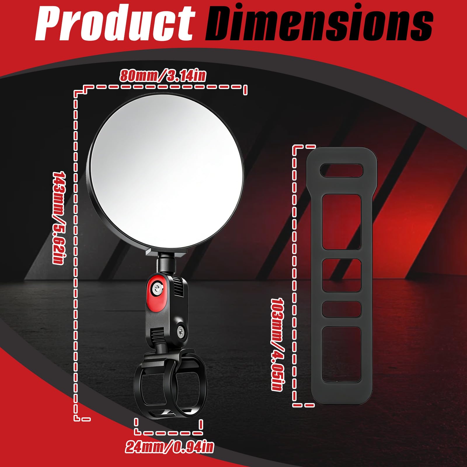 2 Pezzi Specchietto Bici, Specchietto Retrovisore per Bicicletta Regolabile 360° e Pieghevole 180° HD Convesso Accessori Monopattino Elettrico per Ninebot ZT3 G3 G2 F3 E3