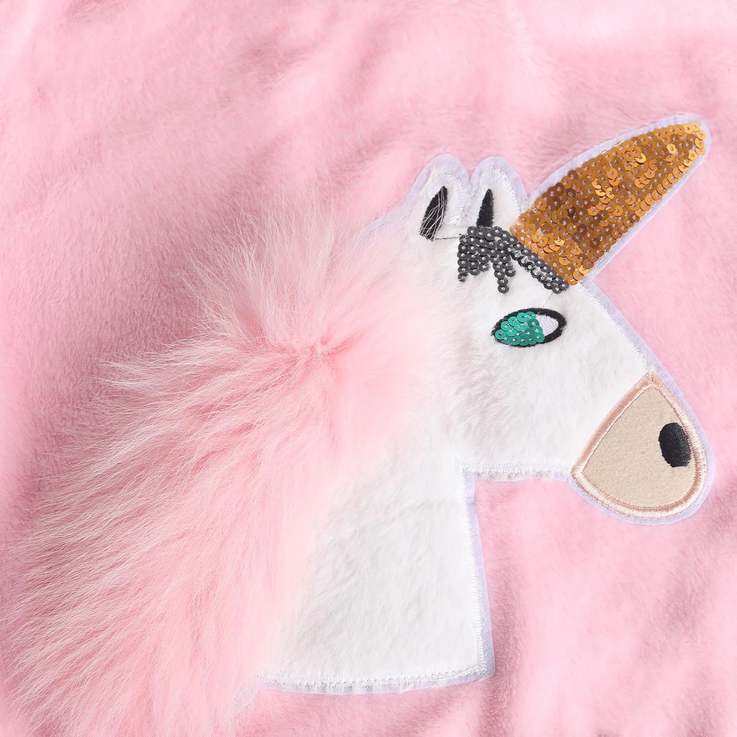 WELAKEN Girls Unicorn Fleece Sweatshirt Warm Long Sleeve Sherpa Crewneck Pullover Sweatshirts