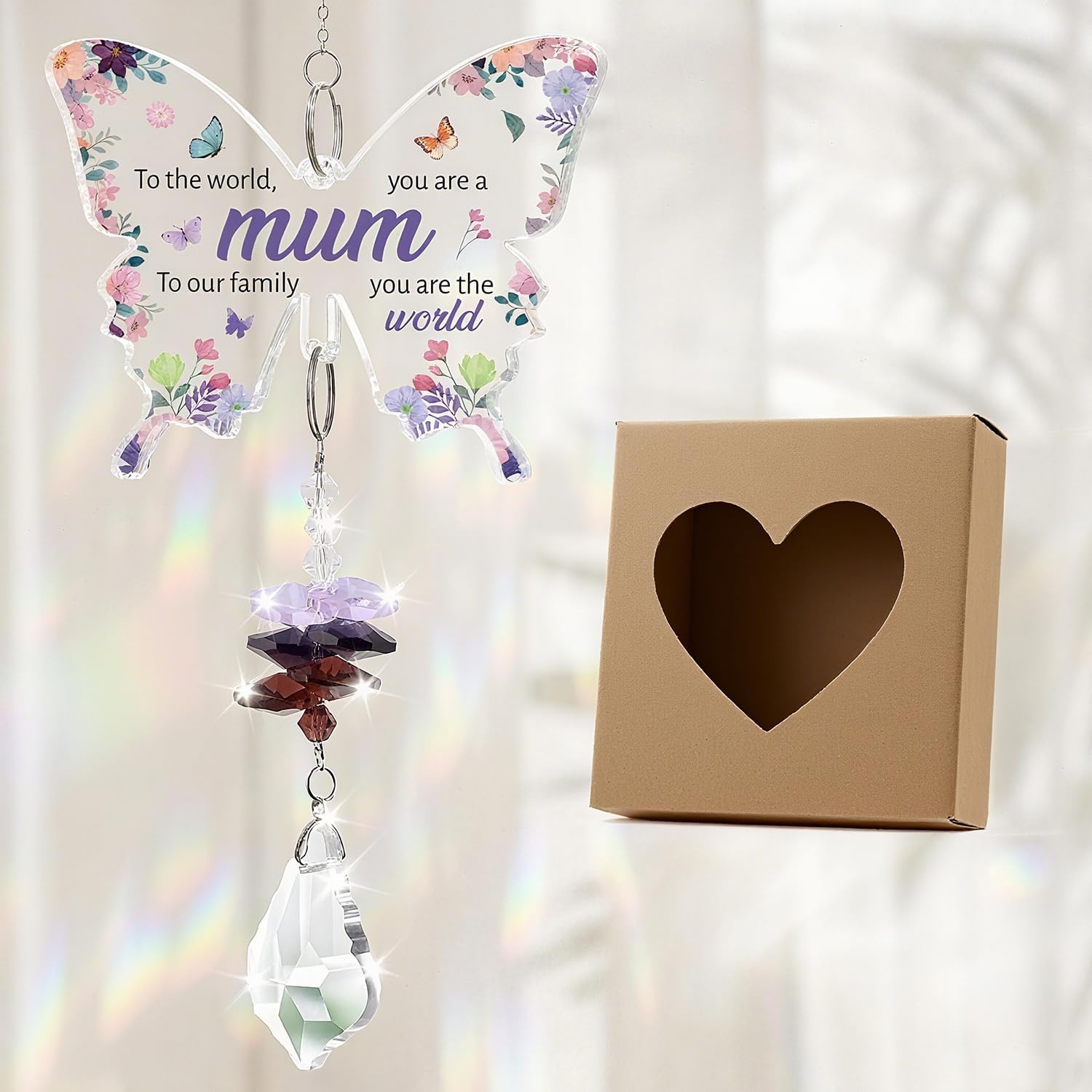 LYNROW Acrylic Board for Mum, Suncatcher Mum Gifts from Daughter Son, Ideal Mother Gifts for Birthday Christmas, Mum Birthday Gifts for Home Decor