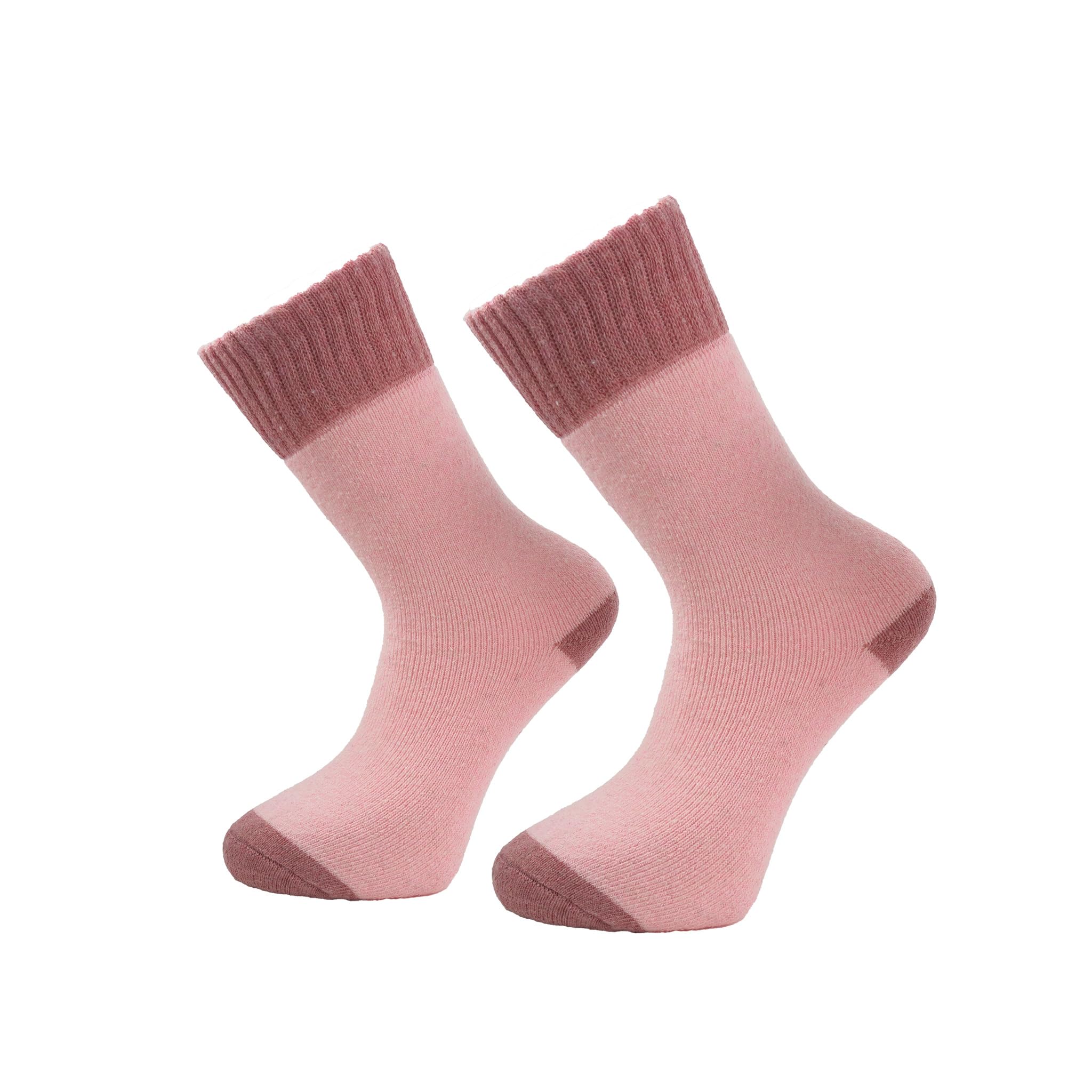 Rockparty Unisex Pink Merino Wool 2.4 Tog Thermal Hiking Socks - Thick, Warm, Moisture-Wicking Boot Socks For Winter, Running & Outdoors (Uk, Alpha, One Size, Regular, Regular, 2, )