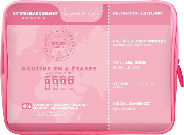 Les Secrets de Loly - Trousse de Voyage Cheveux Ondulés – 4 Soins 100ml | Shampooing + Après-Shampooing + Leave-in + Gelée | Format Cabine - 3