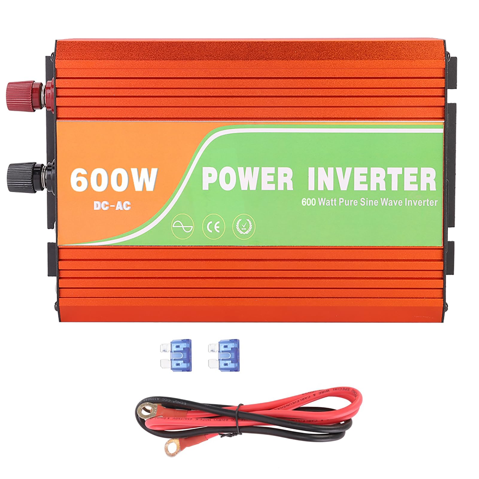 Inverter a Onda Sinusoidale Ad Alta Potenza da 600 W, Silenzioso e Privo di Inquinamento, Ideale per L'uso Domestico Quotidiano, Materiale in Alluminio Resistente, 1 unità (24 V)