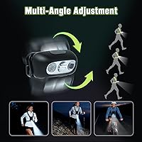 Vista 3 de Running Lights for Runners, Reflective Vest with 3-Mode Motion Sensor Lights 45° Adjustable Tilt, 360° Reflective Running Vest with Storage Pocket