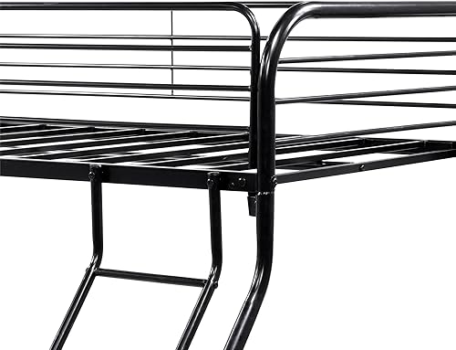 Miniatura 7 de Anwick Literas de tamaño individual sobre matrimonial con escaleras, literas de metal de perfil bajo con riel para niños, adolescentes y adultos,