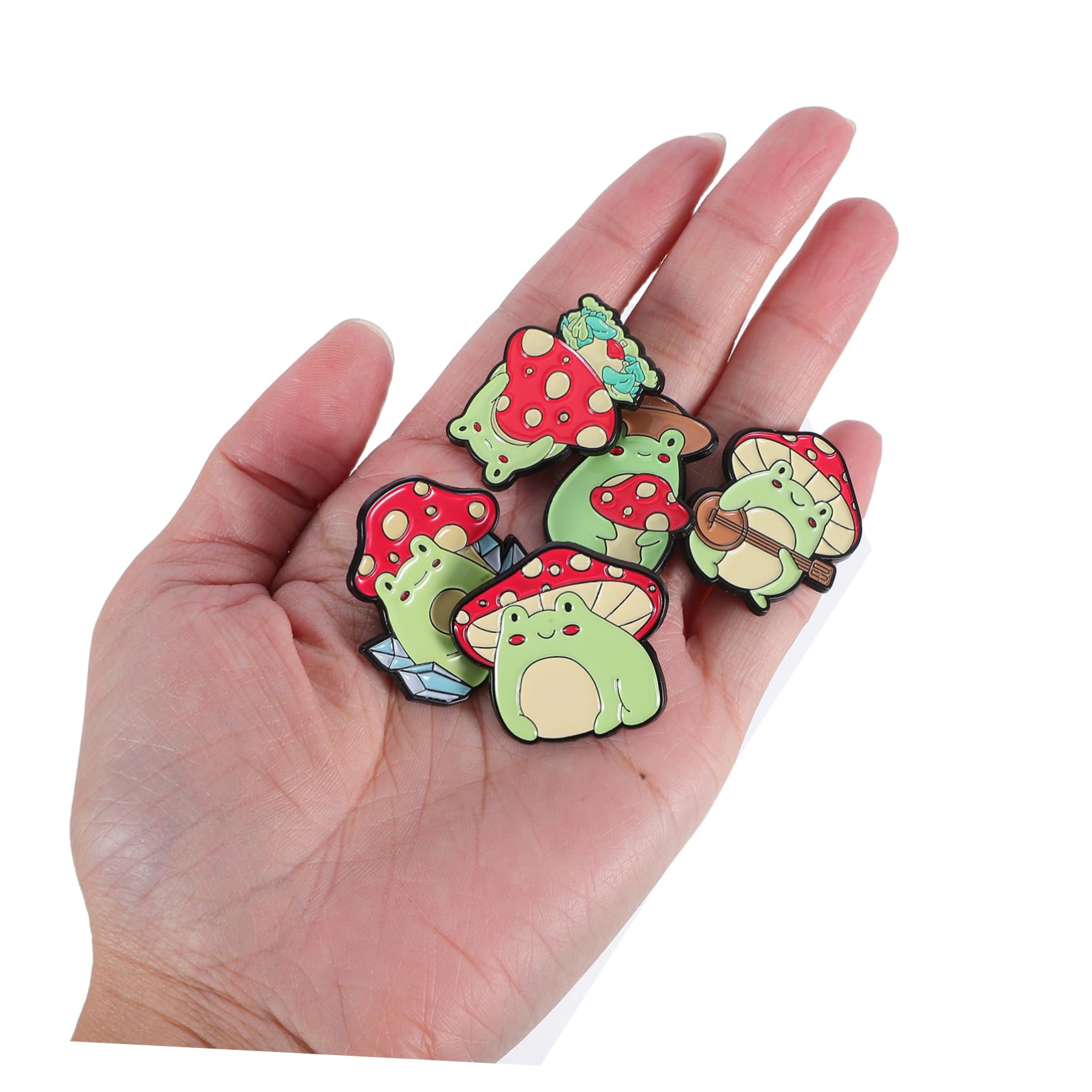 FOMIYES Bambusbrosche Froschdekoration Hallo Frosch Zeug Stifte Reiz Frösche Emaille Frosch-stift Frosch Zubehör Süßes Abzeichen Süßer Frosch Pilze Zinklegierung