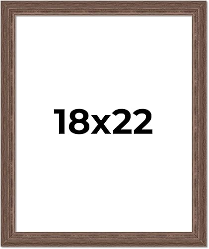 Marco de fotos marrón de 18 x 22 pulgadas de ancho de 1.5 pulgadas de ancho del marco interior de 0.5 pulgadas, marco de fotos envejecido marrón