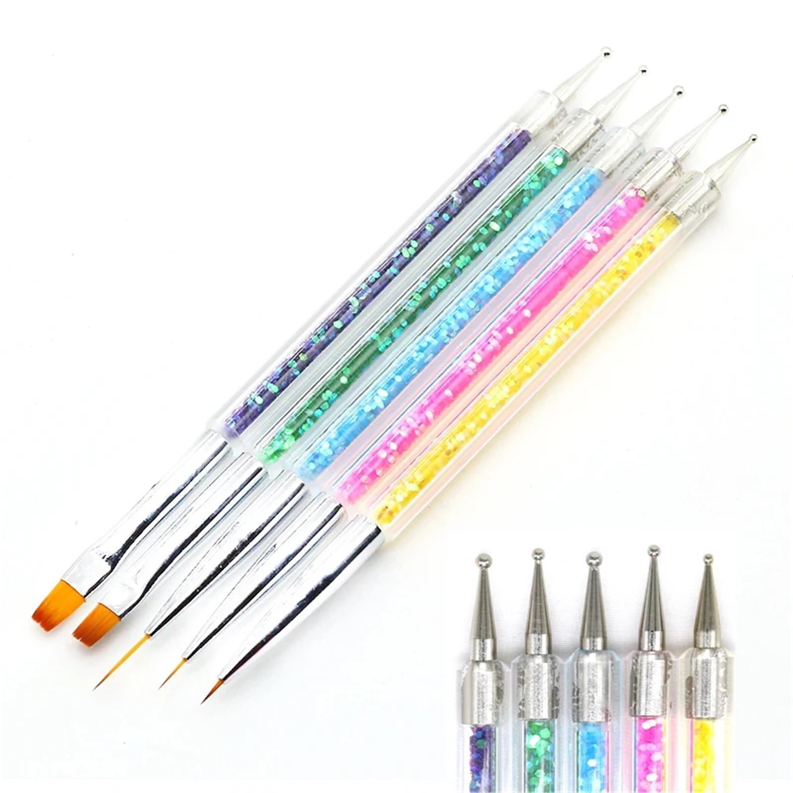 Pennelli Unghie 5 pezzi di penna for nail art, disegno, liner, pennelli, gel, pittura, accessori for manicure