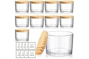 Nitial Pack of 9, 16oz Candle Jars with Lids for Candle Making