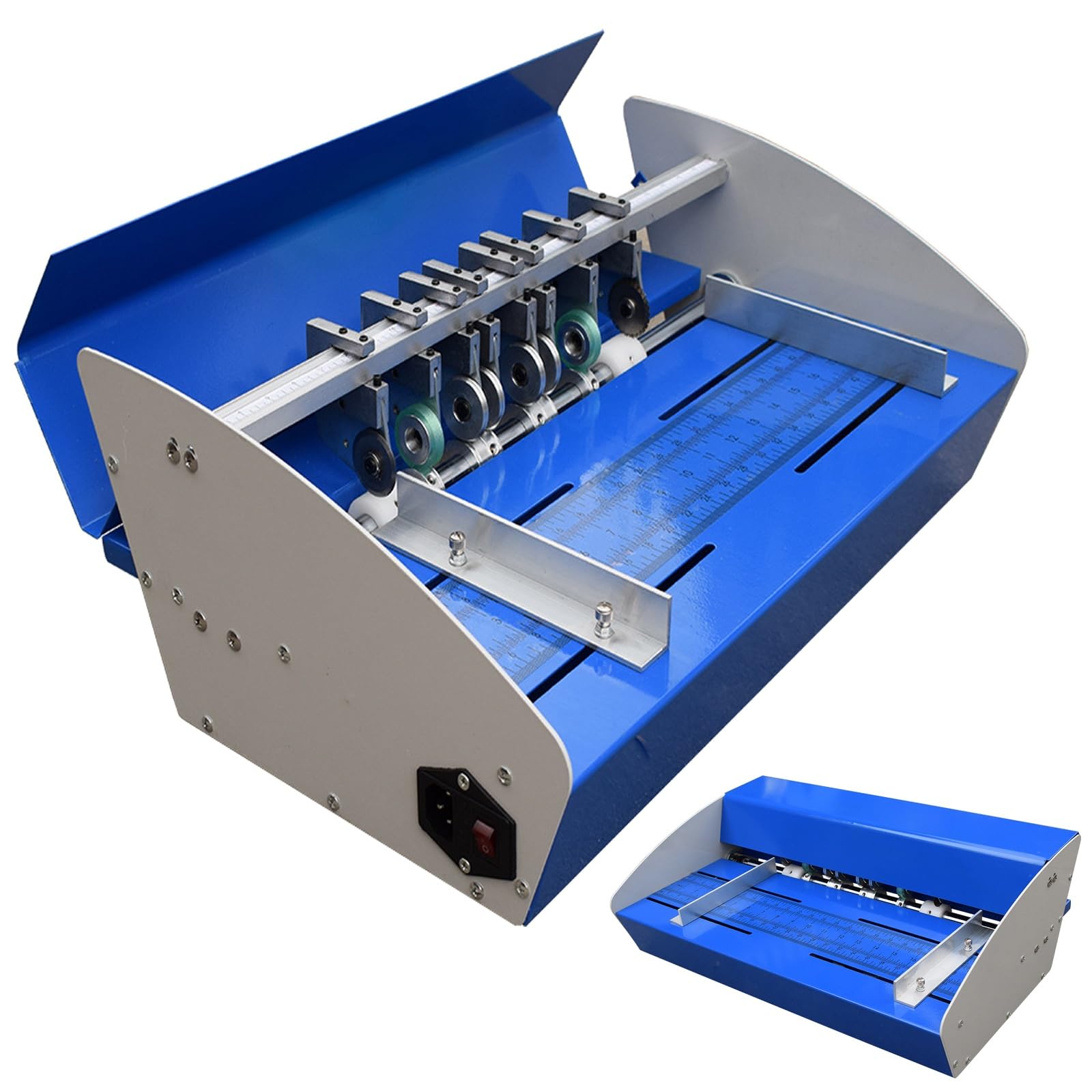 Máquina de plegado eléctrica, perforadora de papel de 520 mm con regla de escala, metal resistente para fotos, documentos, menús, sobres, notas