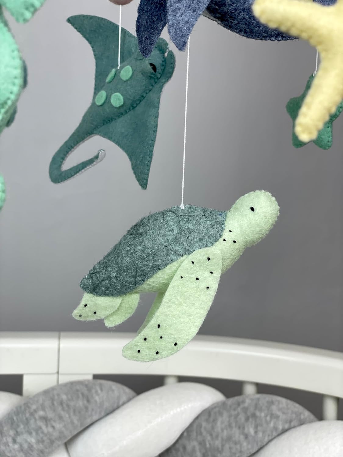 Ocean Baby Mobile for Crib Under The sea Mobile Nautical Theme Nursery Felt sea Animals Neutral Baby Mobile Sea Creature Mobile Ocean Baby Shower Gift for Newborn New mom Gift