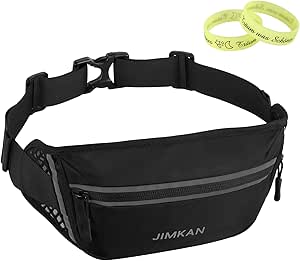 RISIPU Bauchtasche Wasserdicht - Mit Kopfhöreranschluss & 3 Fächern Für Sport & Reisen