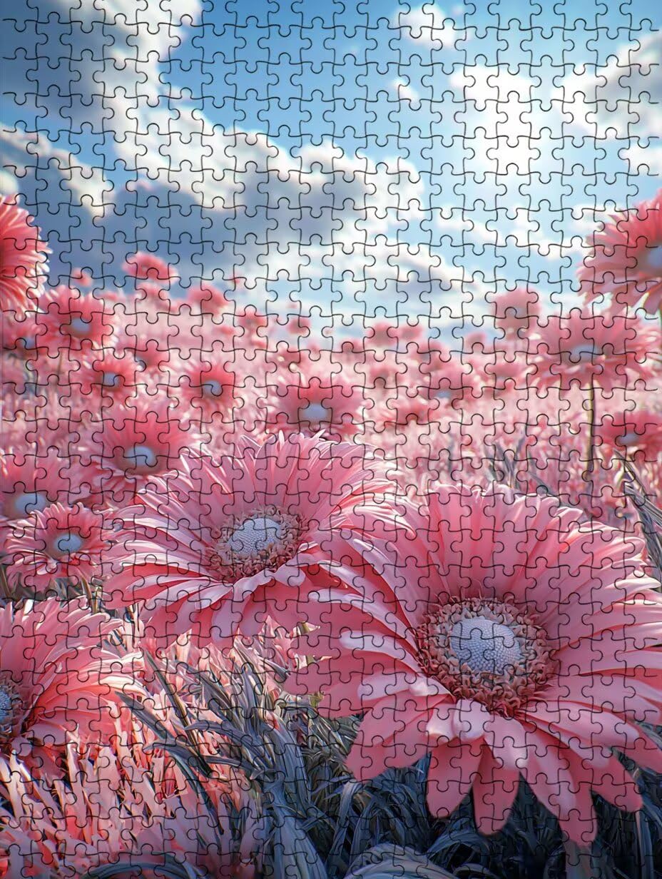 Puzzle 4000 Teile Erwachsene, Rosa Blumen Meer Jigsaw Puzzle 4000 Teile, Impossible Klassische Puzzles, Komplex Herausfordernd Puzzles, Familie Aktivität Spiele, Wanddekoration Geschenke BXHZW2-253