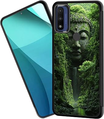 for Moto G Power 2022 Case,Tire Anti-Skid Edges Cute Design Shockproof Bumper Full Protection Black Back Cover for Motorola Moto G Power 2022,Jungle Buddha Head