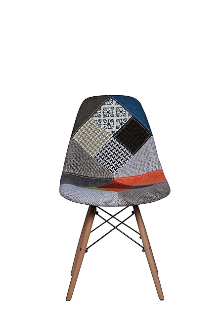 K F Kara Modern Furniture Outstanding Patchwork Cushioning(Upholstered) Furniture Chair with Cushion for Cafeteria Seating/Dining/Side Chair/Kitchen/Restaurants/Hotels (Multicolour)