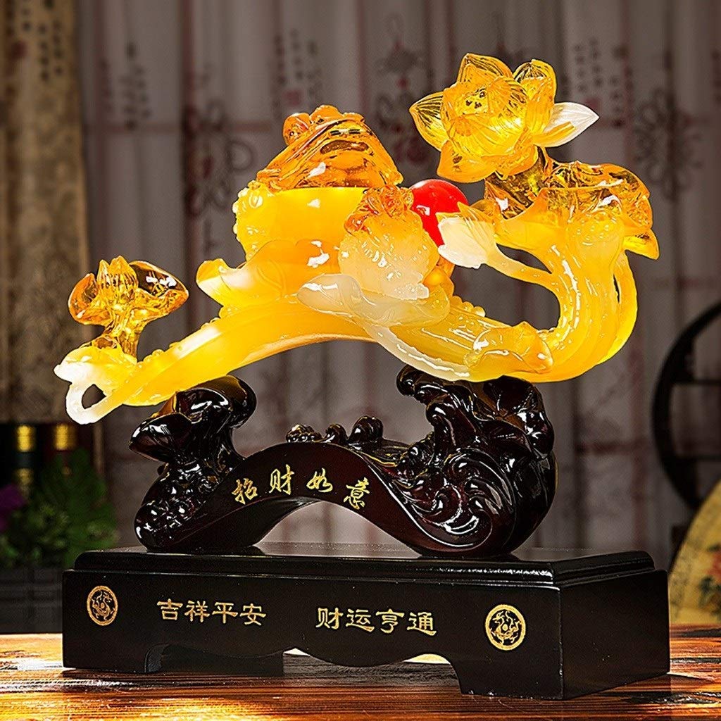 Feng Shui Ornements Jaune Couleur Ruyi Statue, Charme Chinois De La Prospérité Décoration De La Maison, Décor Bénédiction Cadeau