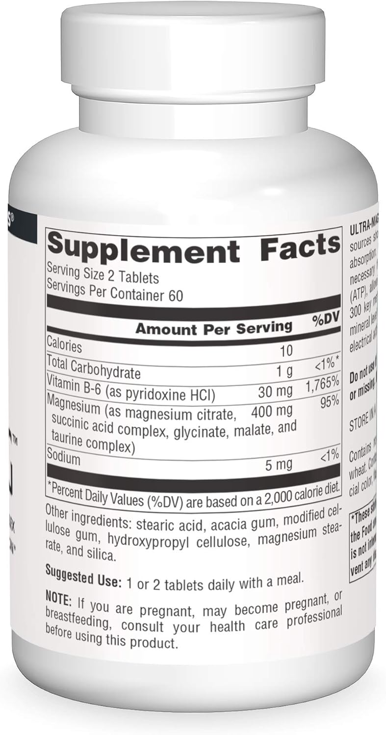 Source Naturals Ultra-Mag High-Efficiency Magnesium Complex - Maintains Muscle & Nerve Function - 120 Tablets : Health & Household