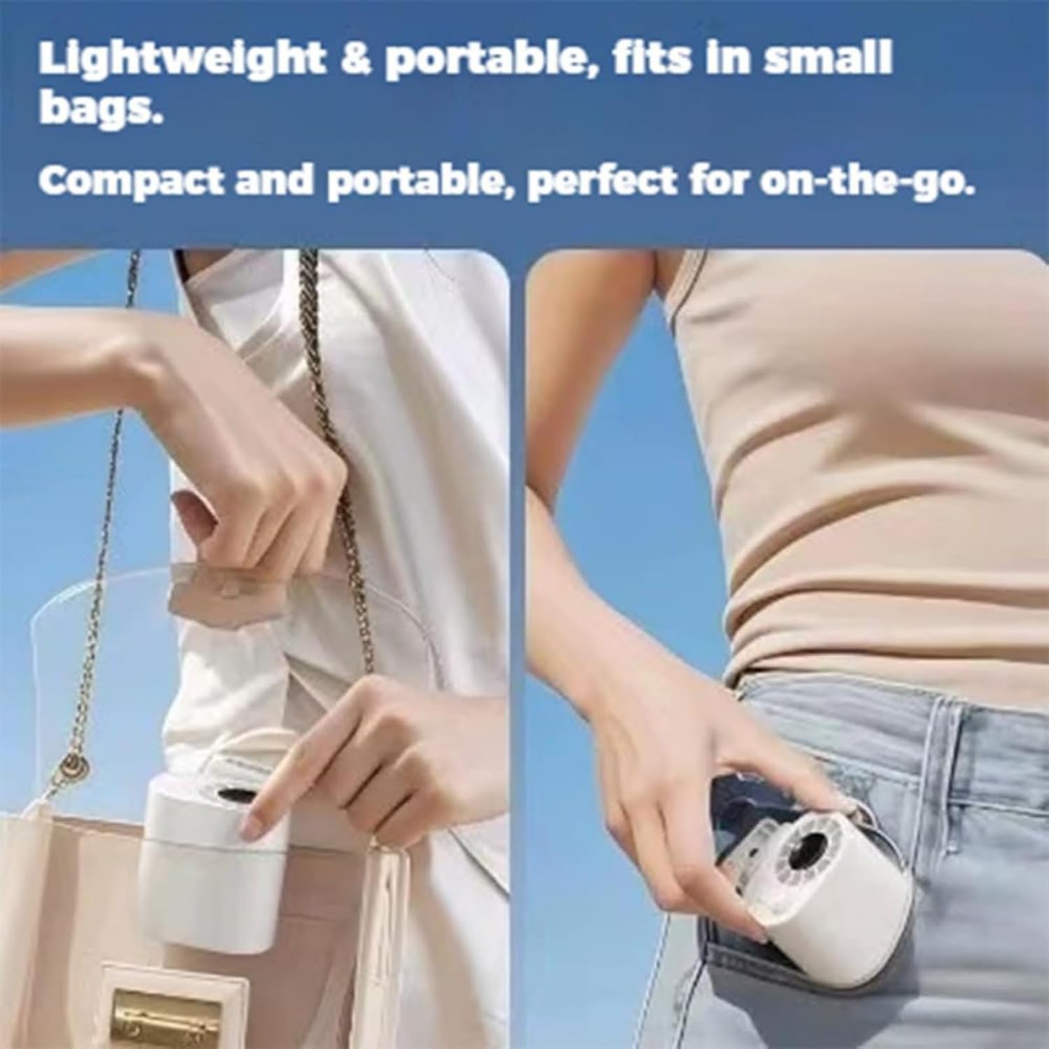 2026 Car Clip On Air Conditioner Fan with LED Display - 360°Rotation, Upgrade Portable USB Rechargeable Personal Cooling Mini Fans, 100 Speeds Adjustable, for Umbrella, Camping, Gym, Beach (Apricot)