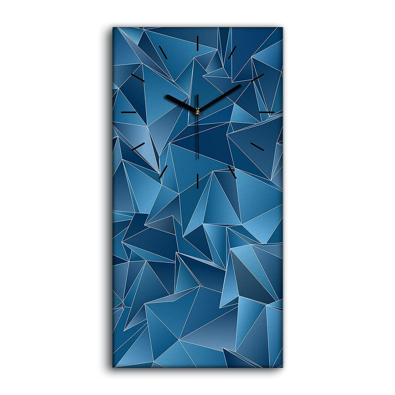 Horloge sur Toile Triangles Abstrait 30x60cm pour Salon et Chambre Moderne