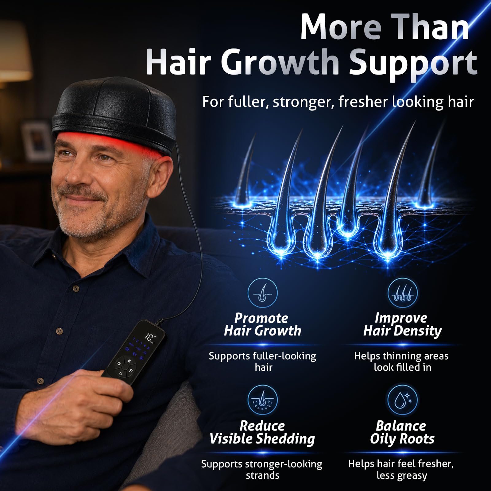 Laser Cap für Haarwachstum mit 24 Laserdioden & 288 LEDs
