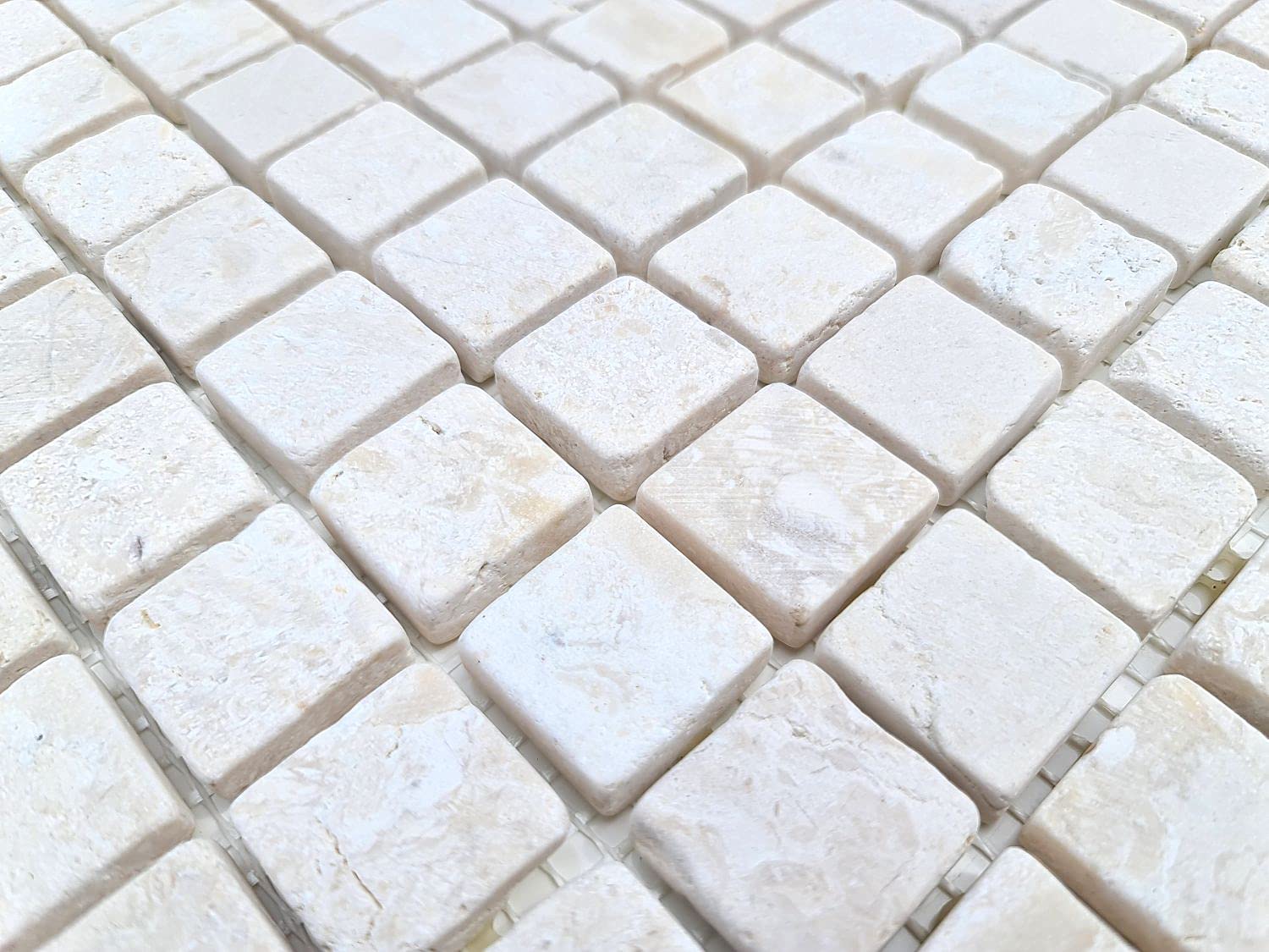 Piastrella a mosaico in marmo Thumbnail bianco