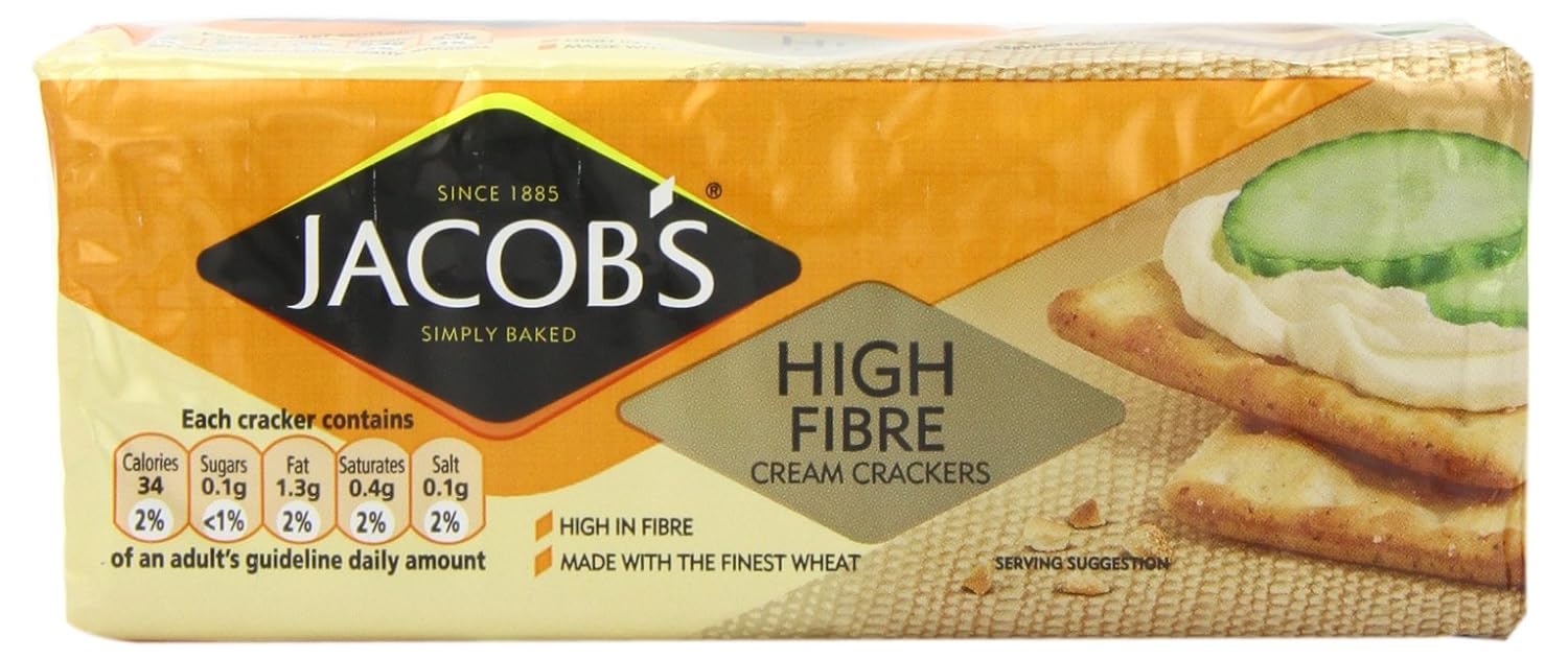Jacobs High Fibre Crackers 200 g (Pack of 12)