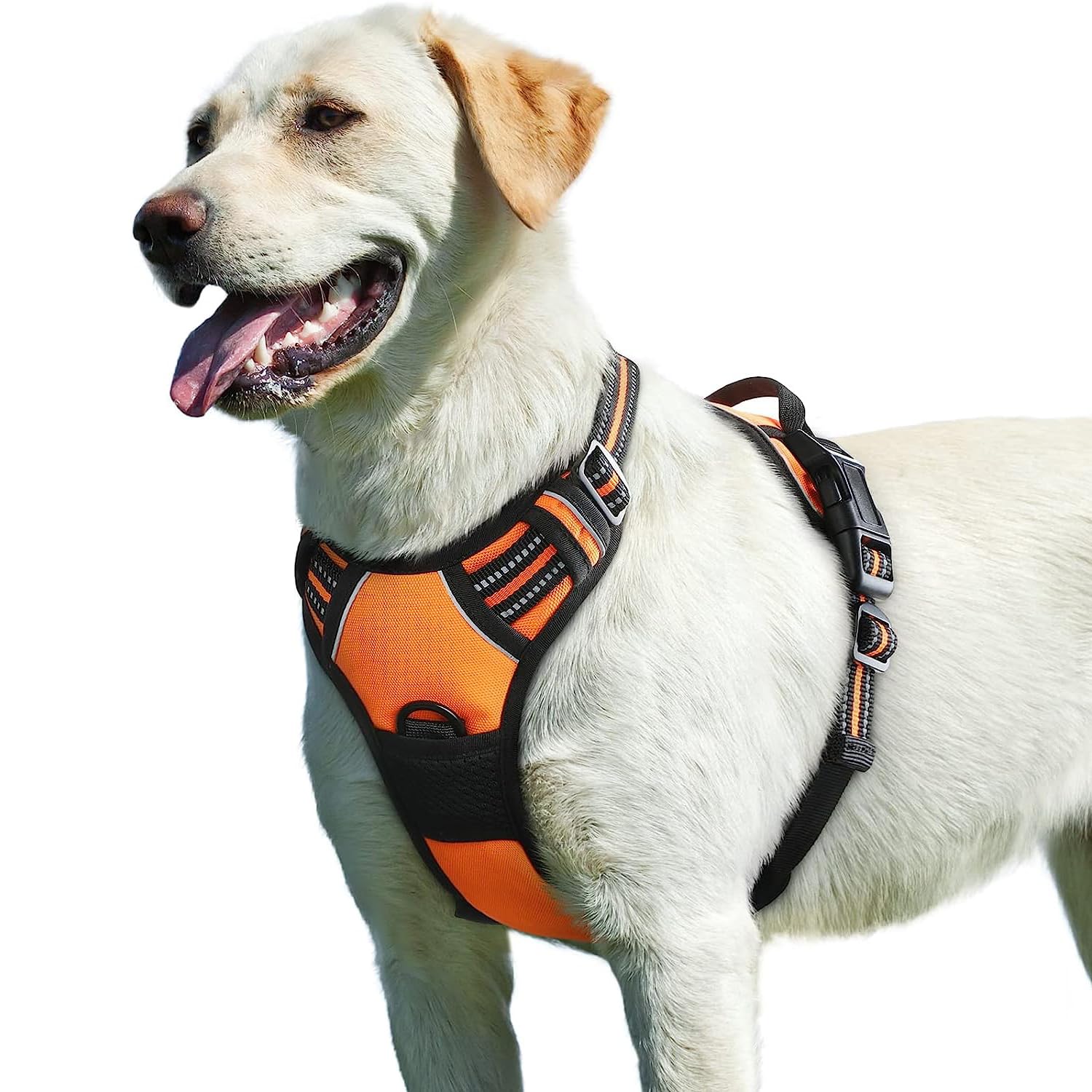 Xspring Dog Harness, Adjustable Reflective Breathable Oxford Soft Vest, No Pull Walking Pet Harness with Metal Rings and Handle, Easy Control Front Clip Harness for Small Medium Large Dogs