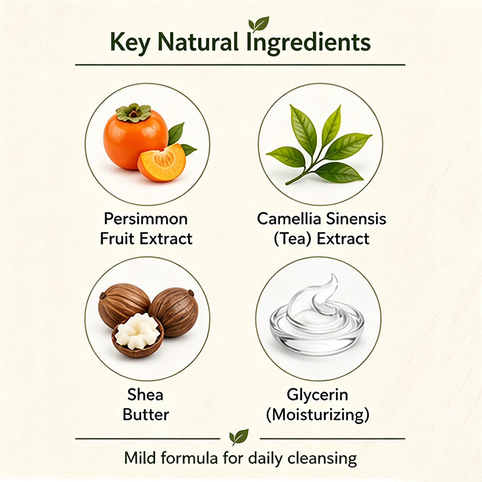 Persimmon Body Wash z ekstraktem z owoców persimmon i ekstraktem z zielonej herbaty, delikatny nawilżający żel pod prysznic z masłem shea i gliceryną, codzienny środek czyszczący dla mężczyzn i kobiet