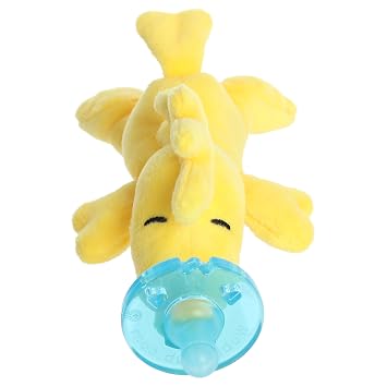 WubbaNub Adorable Peanuts Woodstock Toy - Officially Licensed Toys for All Snoopy Fans - Nostalgic Gift for Adults and Birthday Celebrations - Yellow 8.5 Inches