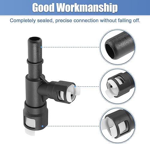 Miniatura 5 de X AUTOHAUX Manguera de calentador de refrigeración en T conector rápido 15055342 15055343 800-413 800-414 para Cadillac Escalade ESV EXT para