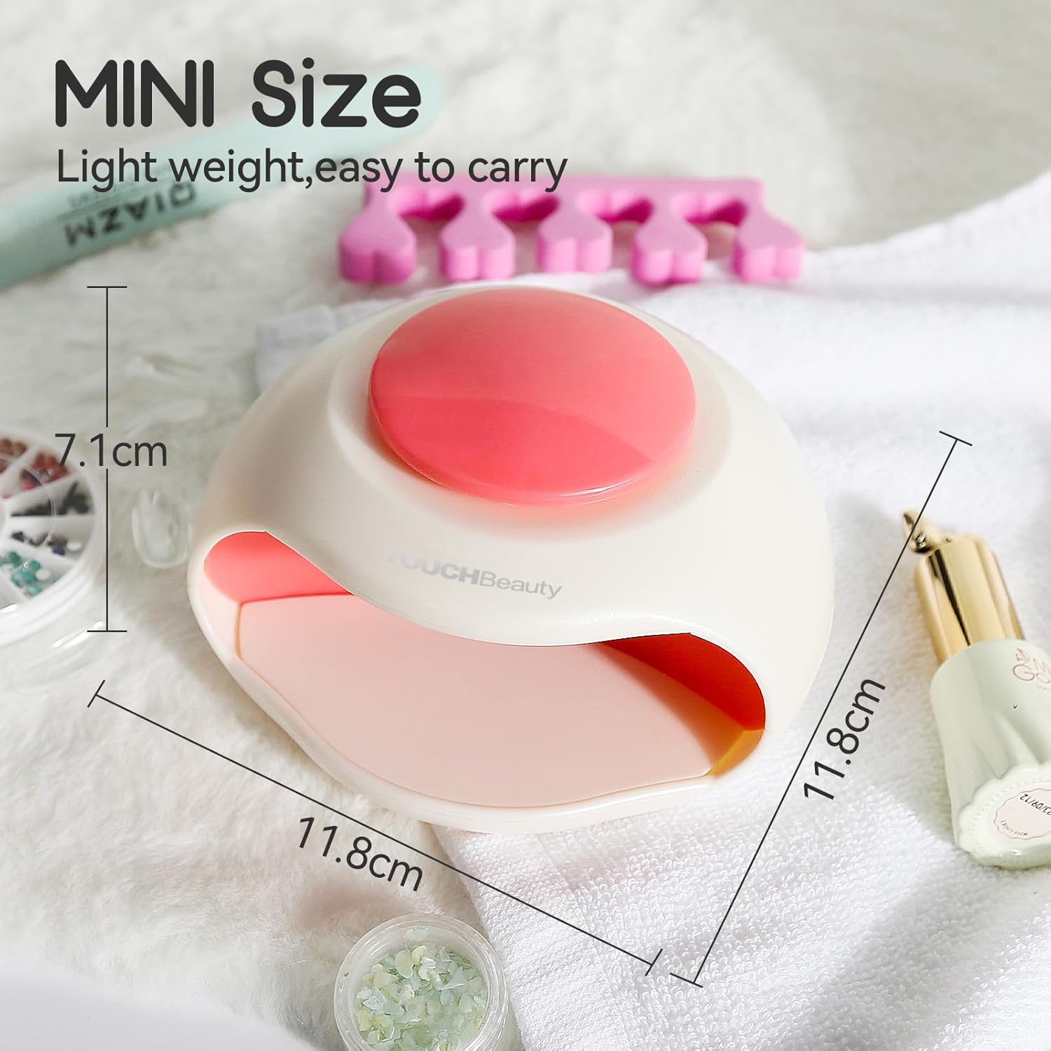 Dimensions of the TOUCHBeauty UV LED Nail Lamp