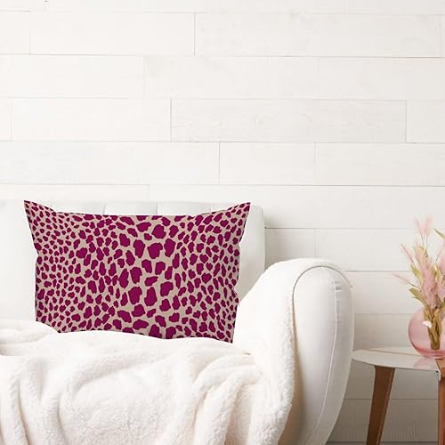 Vista 539 de ArogGeld Chinoiserie - Funda de cojín con estampado de leopardo y guepardo fucsia, con manchas de animales de vaca, color rosa oscuro, decoración