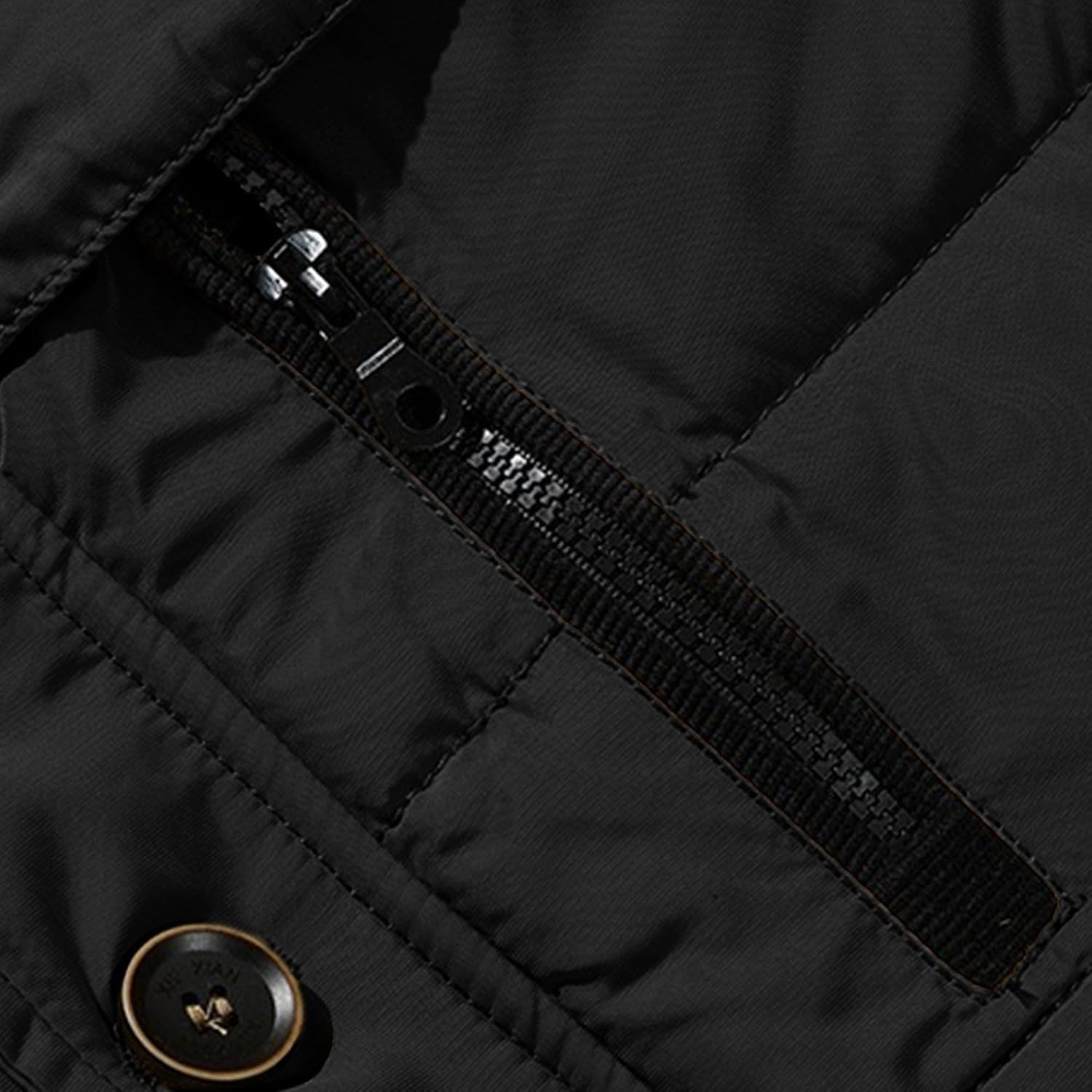 Maiyifu-GJ Men's Winter Parka Jacket Hooded Windproof Thicken Fleece Lined Coat Warm Windbreaker