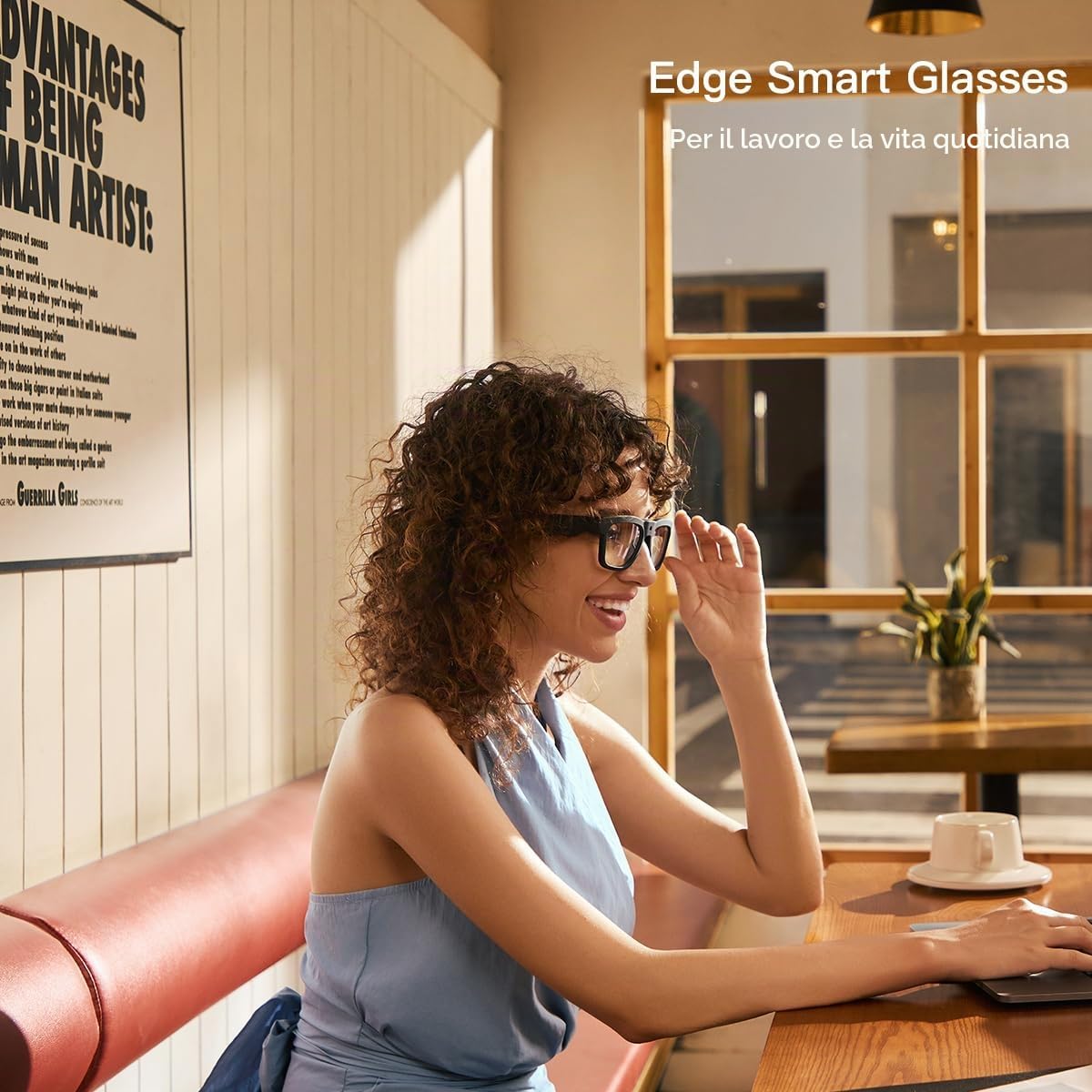 OhO Smart Glasses, occhiali da sole con fotocamera da Bluetooth, con altoparlante aperto, cuffie auricolari, per sport interni ed esterni, protezione UV polarizzata, per uomini e donne,