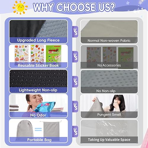 Miniatura 4 de Gocozy Cama de avión para niños pequeños con manta, extensor de asiento de avión para niños, artículos esenciales de viaje para niños, color gris