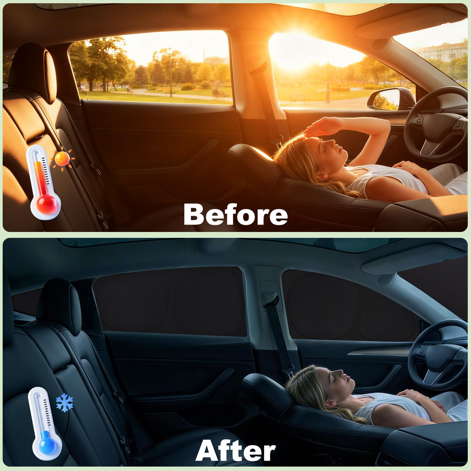 Parasol para VW Sharan 2010-2020 Parabrisas Ventanas Laterales y Trasera | YGYQZ, 100 % Opacidad, Ajuste Perfecto, Tejido de 6 Capas Reforzado, Efecto Refrescante, Protección UV, Privacidad Total
